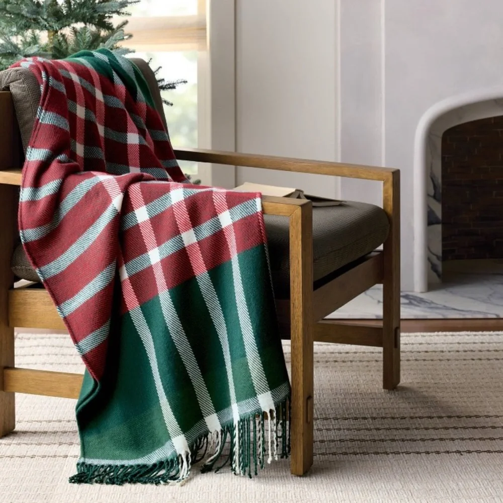 Hearth and Hand Plaid Holiday Throw Blanket